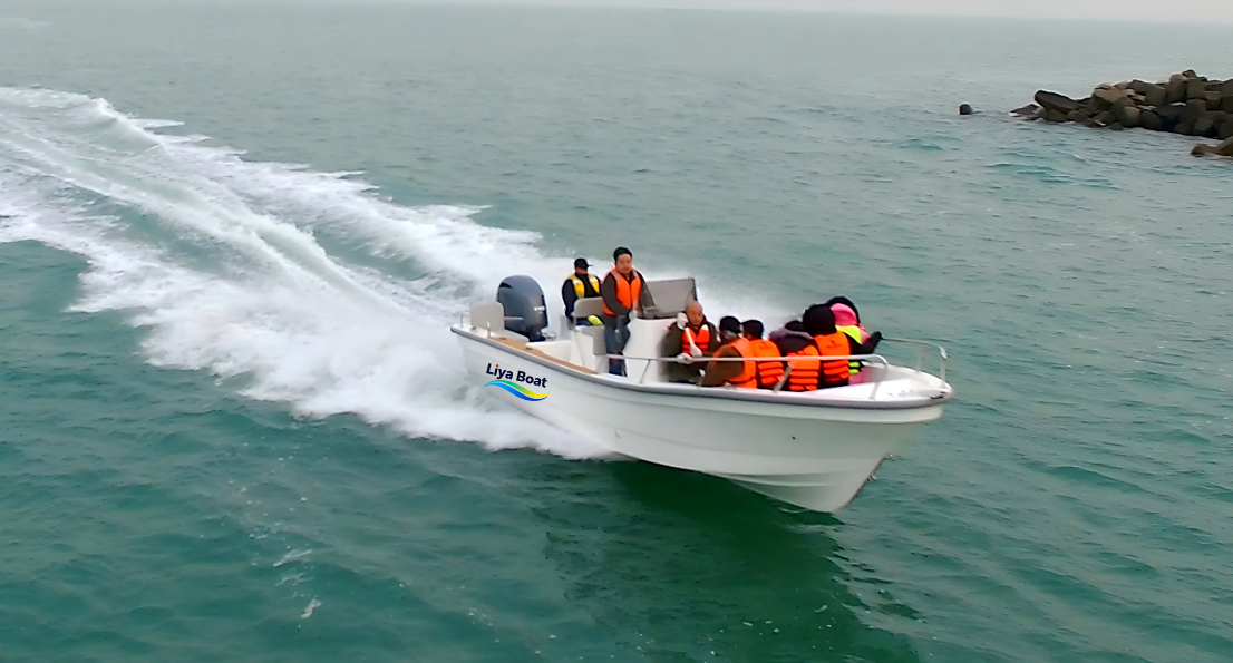 Liya 22FT Deep-V Hull Fiberglass Panga Skiff Boat, 7 Passengers,CE Certified