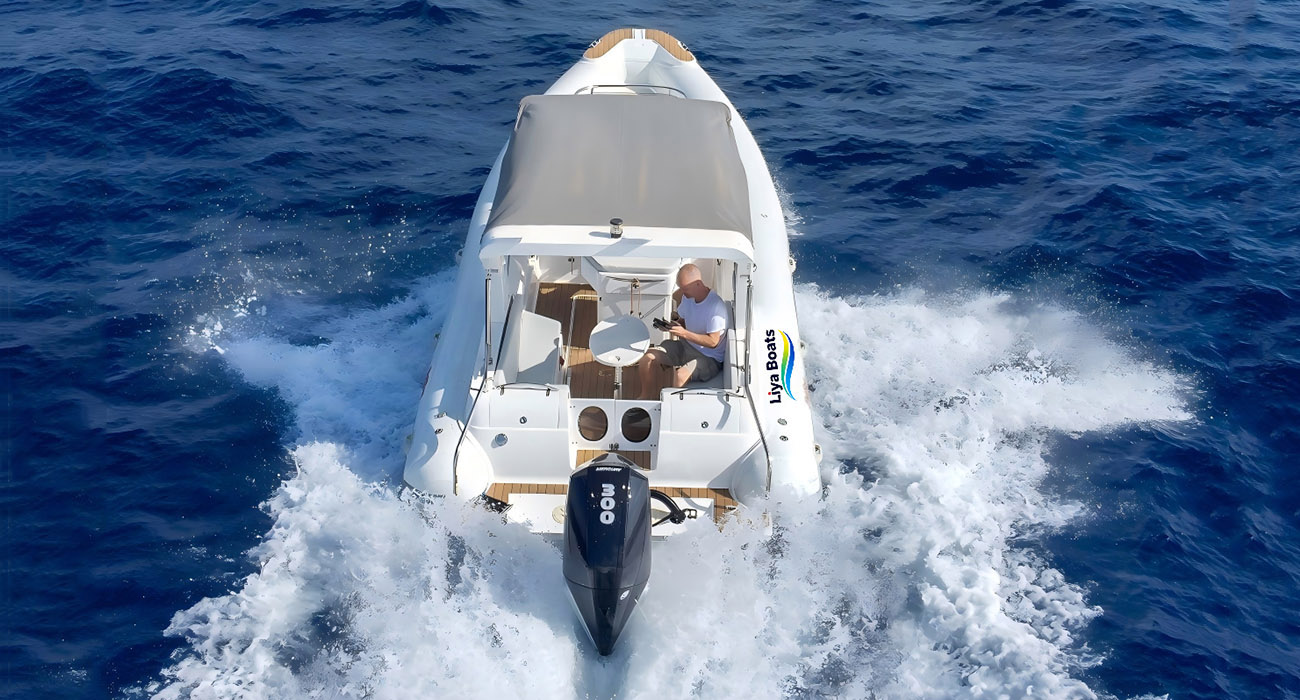 Liya 27FT 8.3m Luxury Cabin RIB Boat - Side Profile with Step Hull