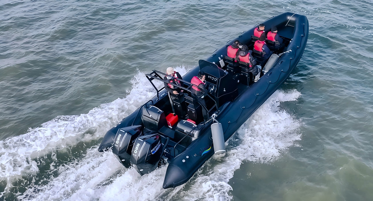 Professional Fast-Response RIB with T-Top for Law Enforcement