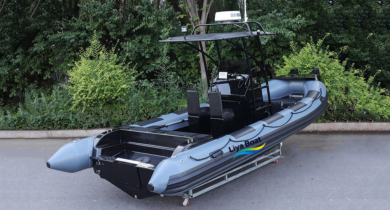 Liya 6.6m Black RIB Boat 200-250HP | 8 Seats | Patrol & Security Craft