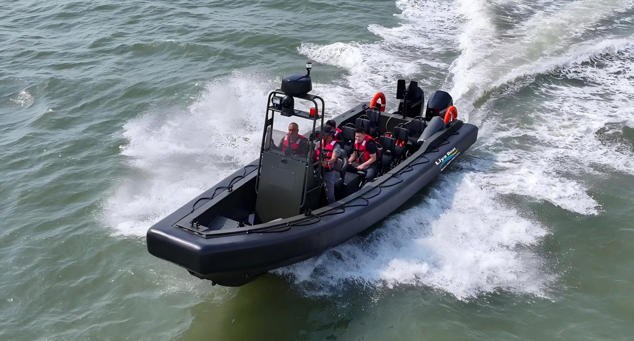 Aluminum deck and console layout of marine grade patrol craft