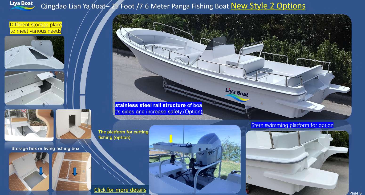 Fish Cutting Board Panga Boat Stern fish cutting board and workstation on 25ft fiberglass panga boat with cushioned seat storage