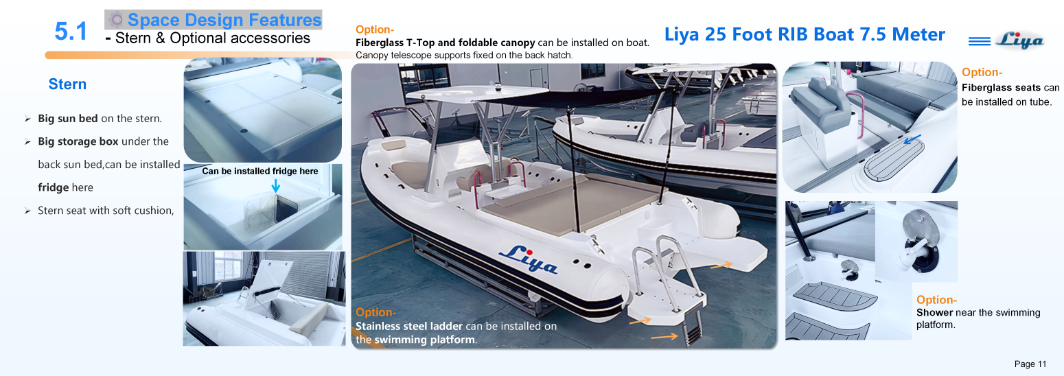 Liya 25 Foot RIB-New with sunbed