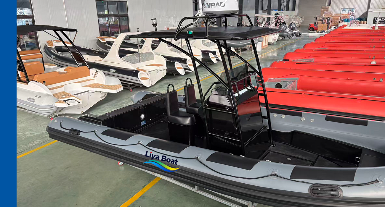 Liya 6.6m Black RIB Boat 200-250HP | 8 Seats | Patrol & Security Craft