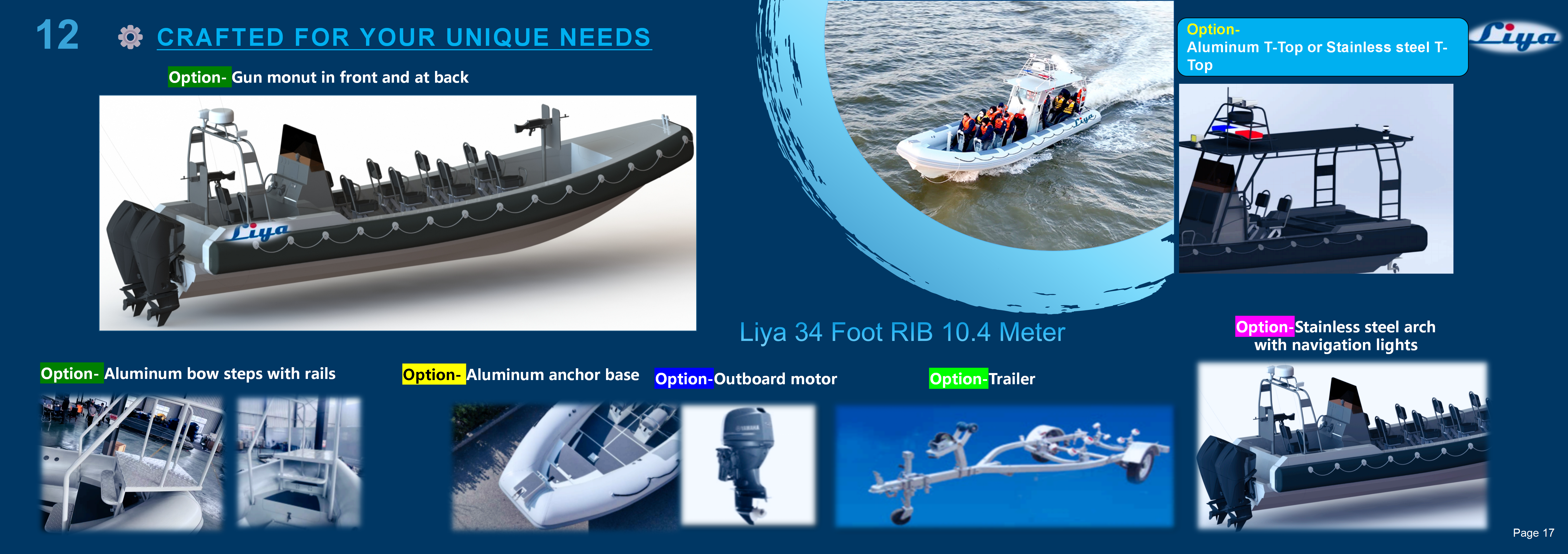 10 m aluminum rib boat with optional accessories