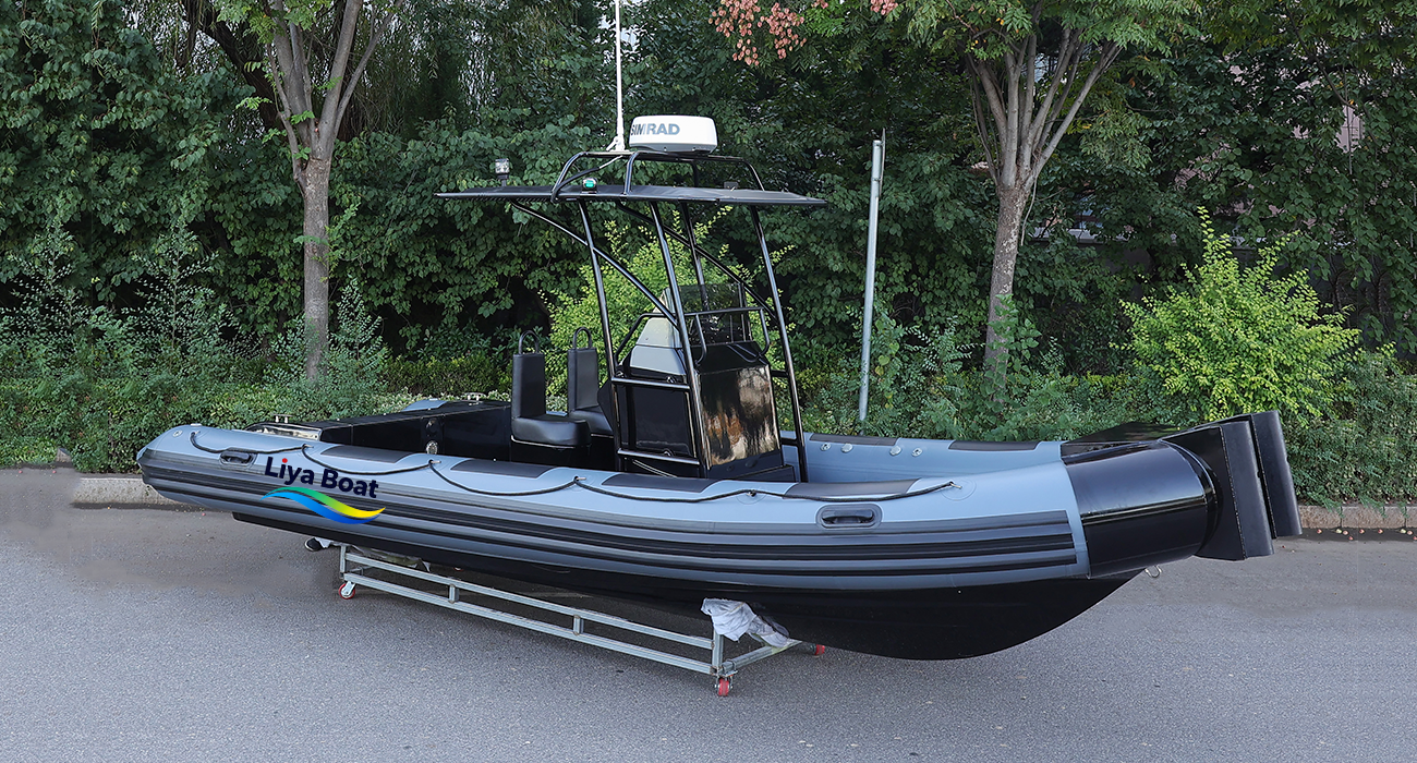 Liya 6.6m Black RIB Boat 200-250HP | 8 Seats | Patrol & Security Craft