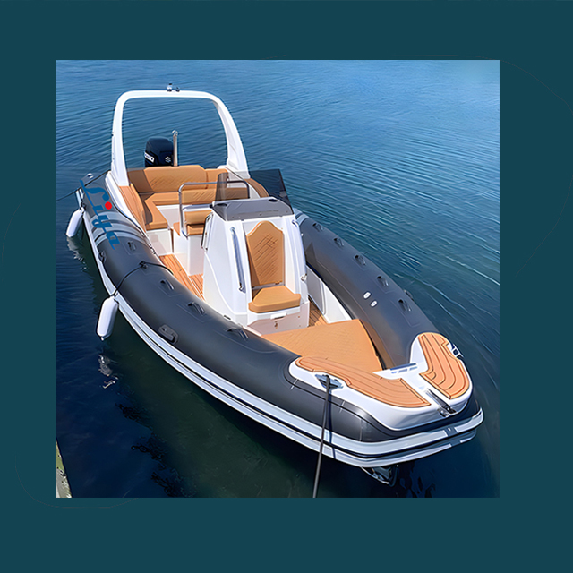  25 foot RIB inflatable boat with outboard motor