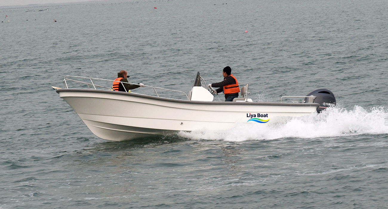 Liya 22FT Deep-V Hull Fiberglass Panga Skiff Boat, 7 Passengers,CE Certified