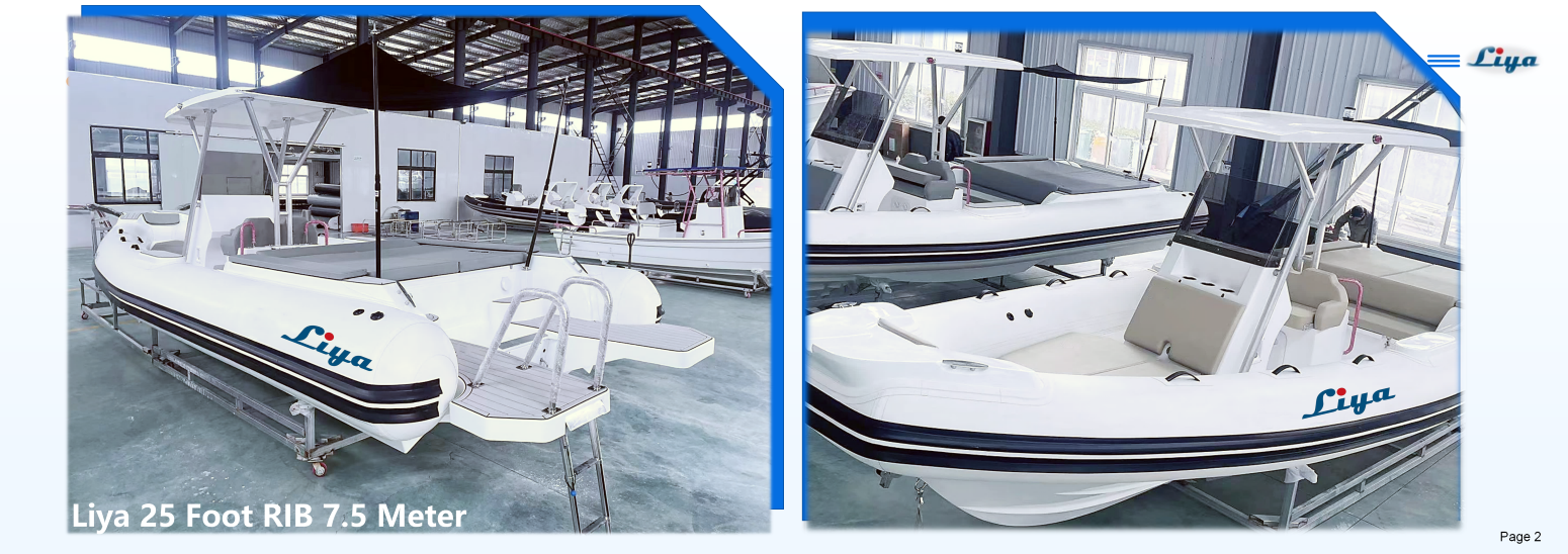 7.5 meter rigid hull inflatable boat with ladder